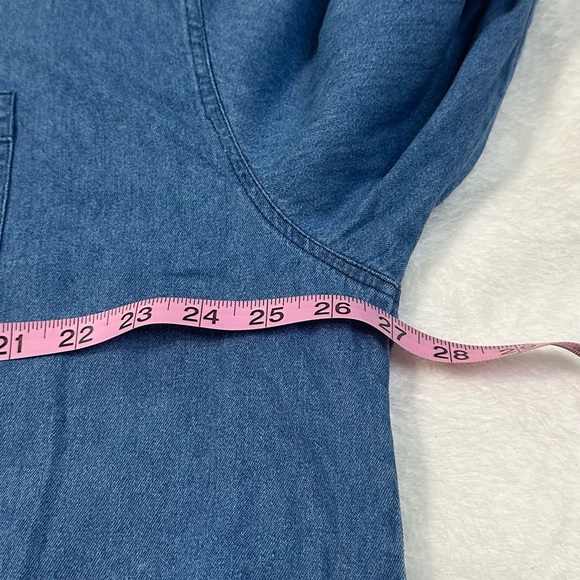 Vintage Giraffe Denim Shirt Women’s Size 2X Blue Safari Embroidered Medium Wash - Picture 2 of 16